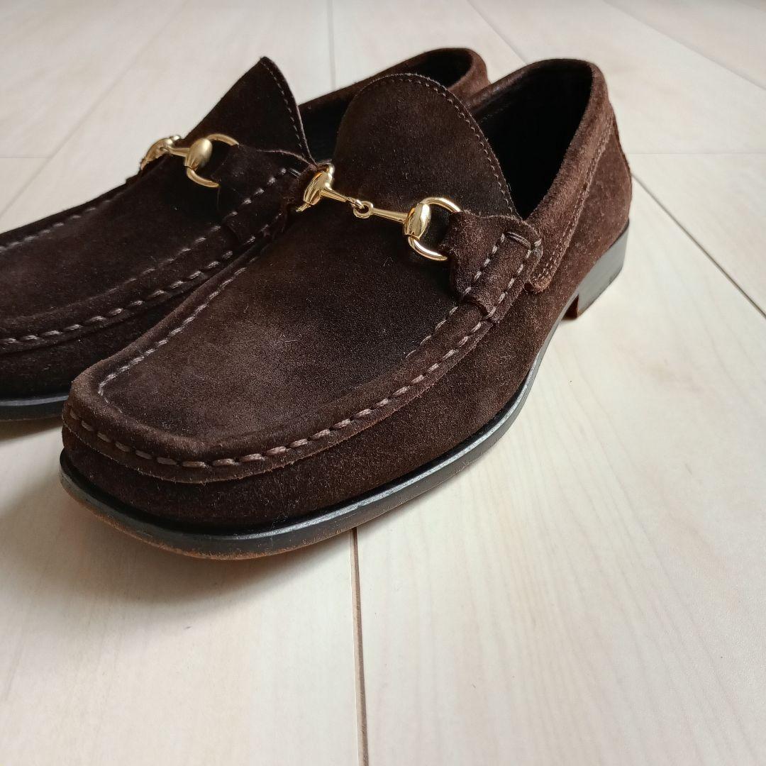 GUCCI　ホースビット　ローファー　スエード　ローカット　ブラウン　23cm