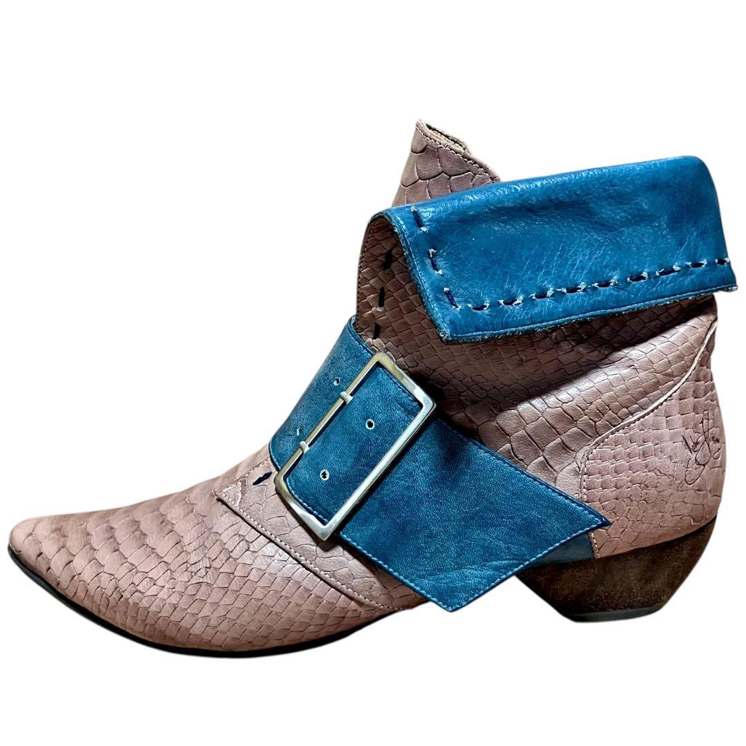 希少✨John Fluevog パイソン型押　アンクルブーツ　8.5 ギャルソン