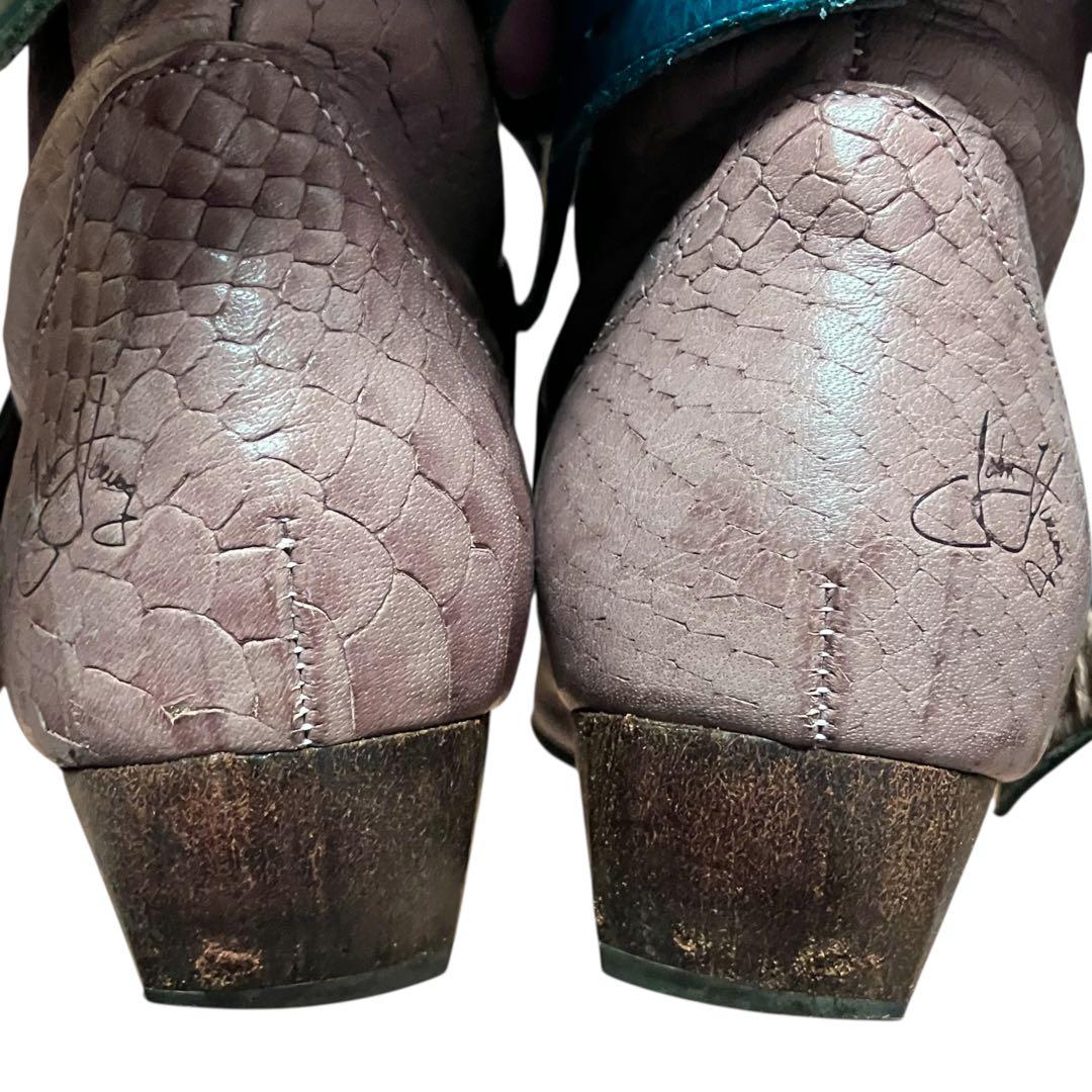 希少✨John Fluevog パイソン型押　アンクルブーツ　8.5 ギャルソン