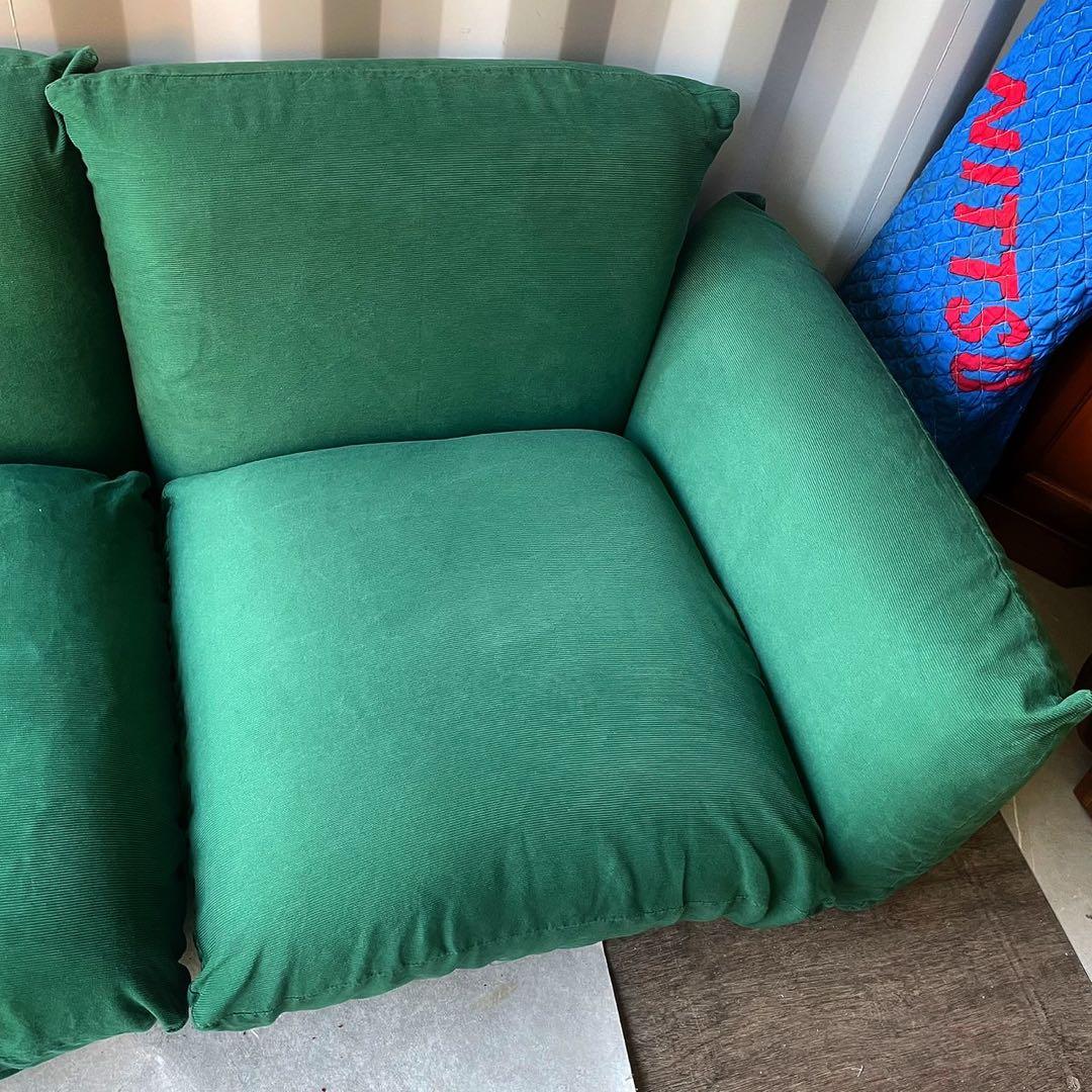 取付無料！アルフレックス マレンコ グリーンカバー付き3人掛けソファ✨