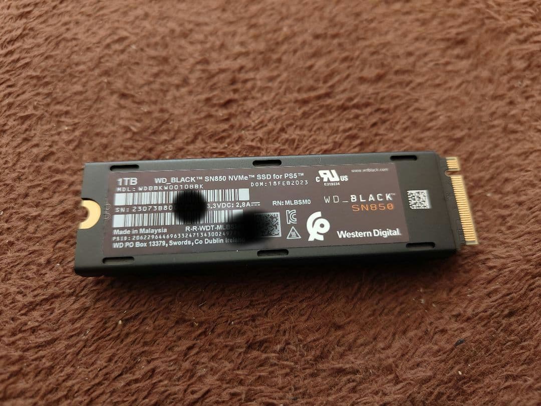 Western Digital SN850 1TB ヒートシンク付