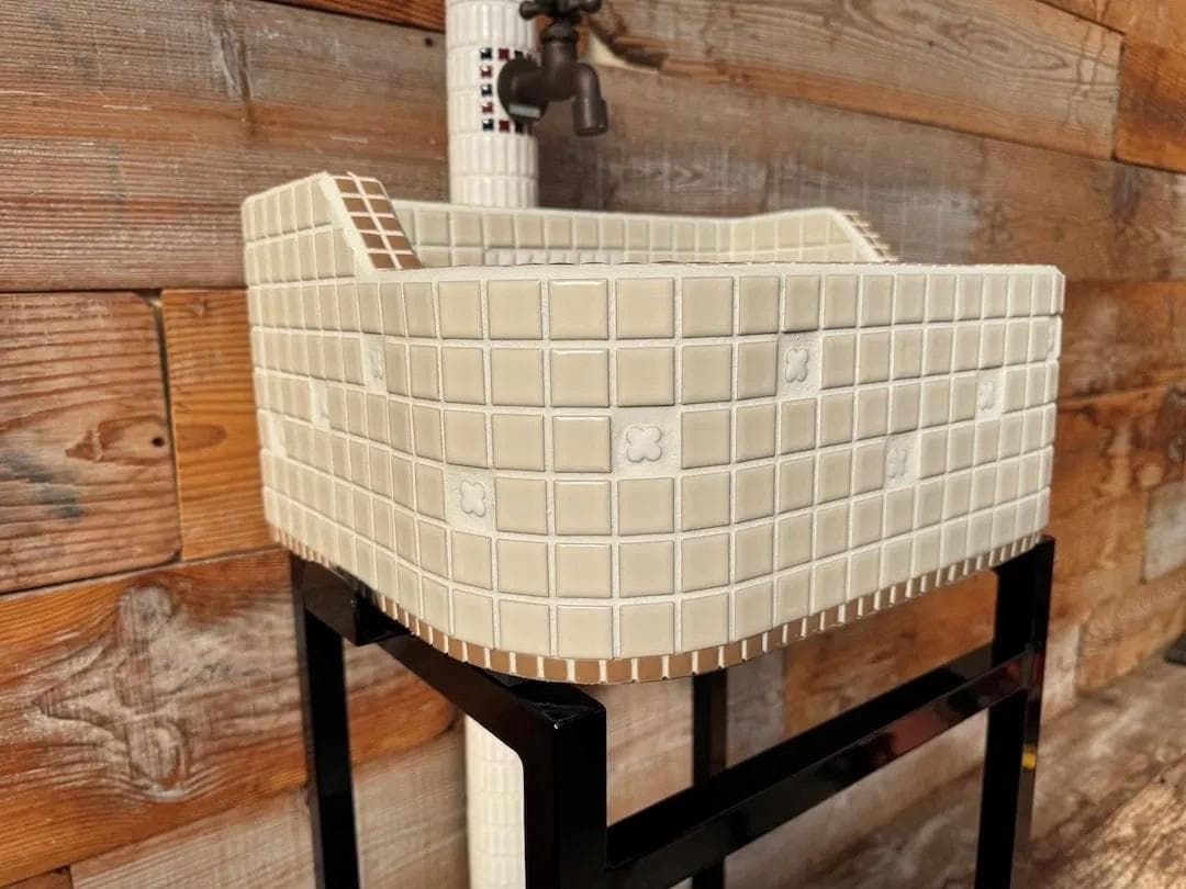 作善堂タイルシンク流し台　美濃焼タイルシンク　タイル流し　ＸＳサイズ　5010