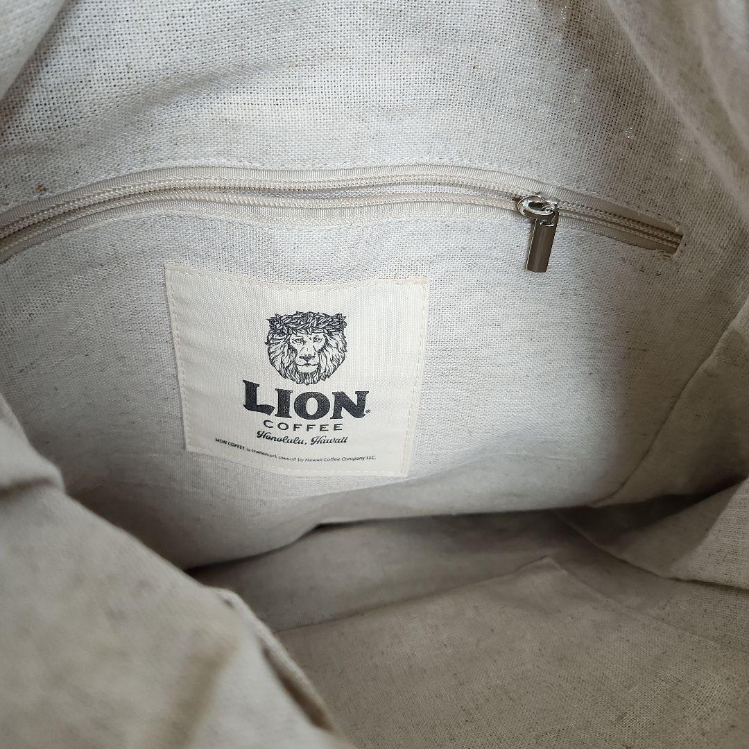 【極美品】LION COFFEE ライオン刺繍 トートバッグ　カゴ