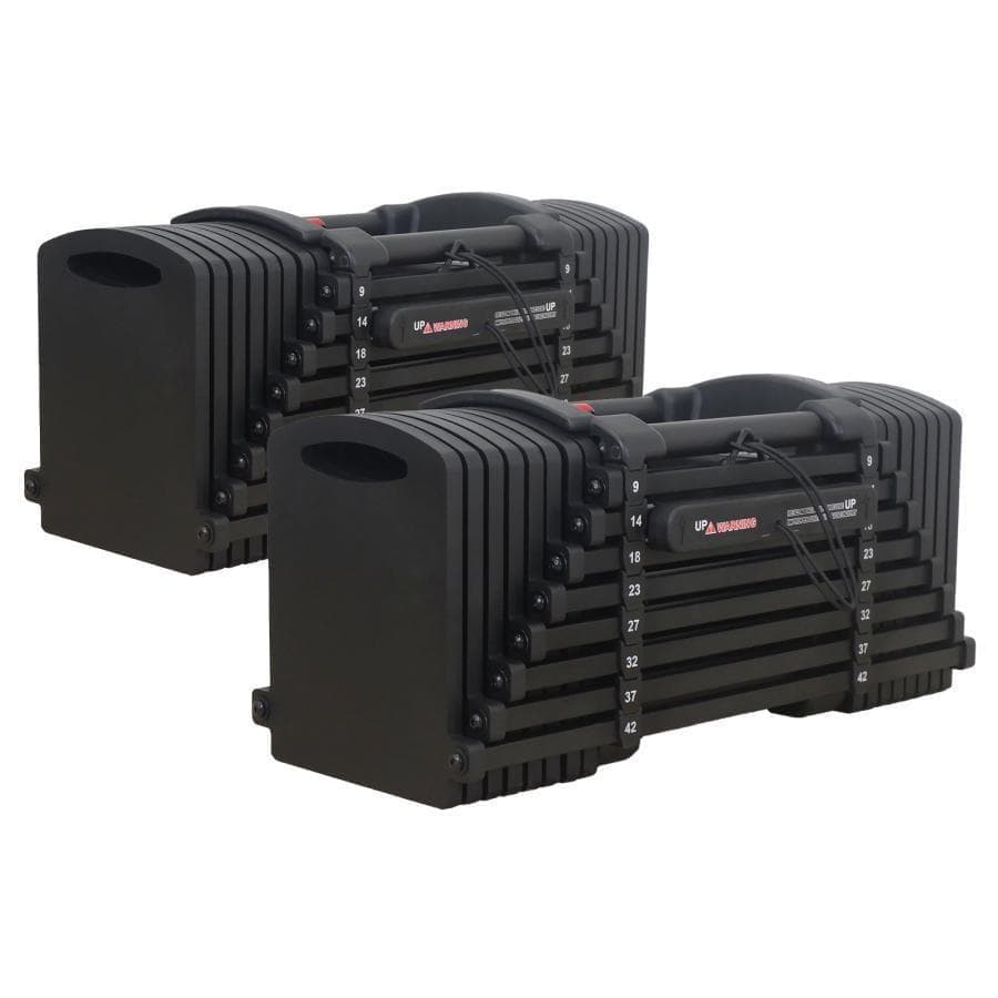 パワーブロック ダンベル 可変式 42kg 2個セット24段階調節オールブラック