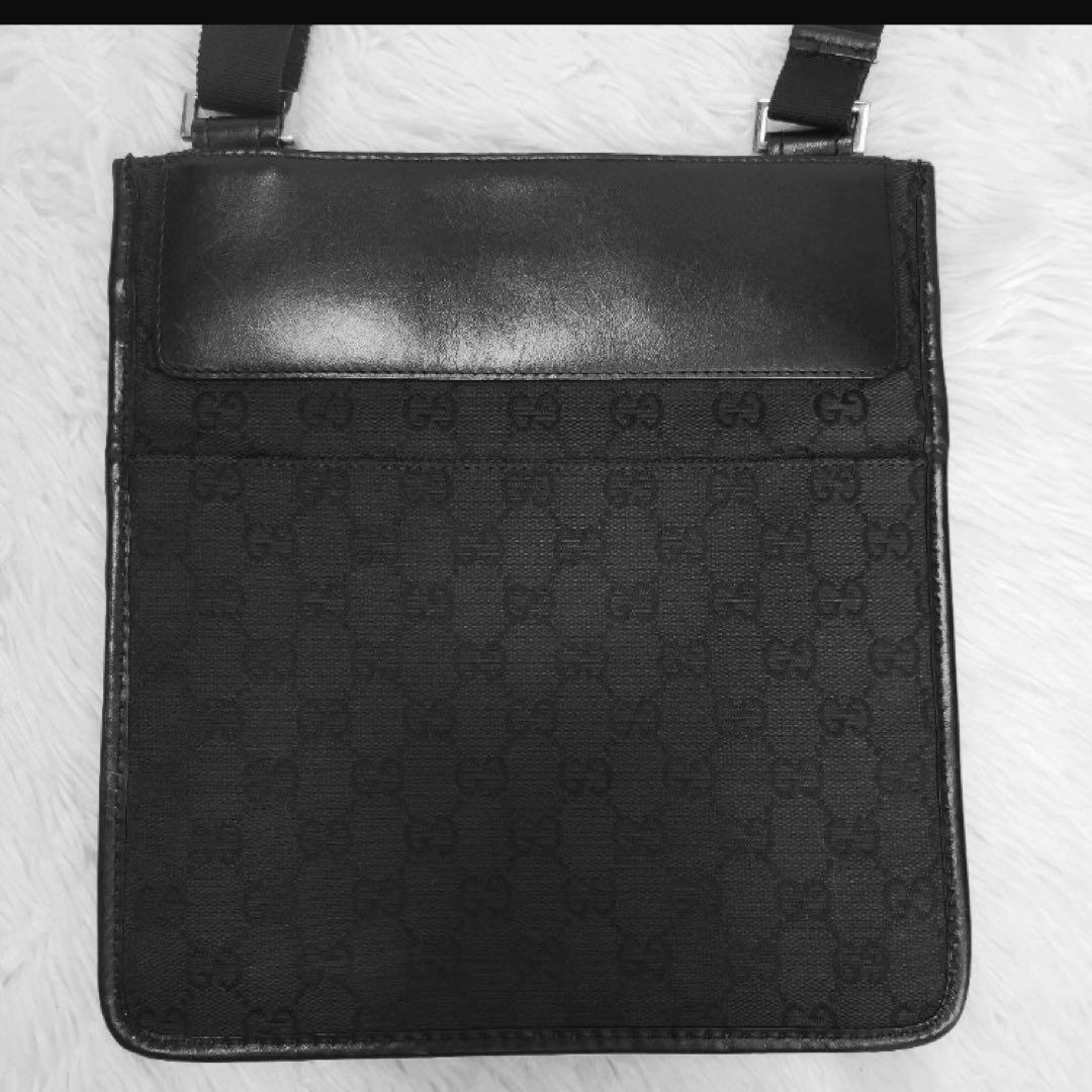 GUCCI ショルダーバッグ クロスボディ gg柄 キャンバス 黒