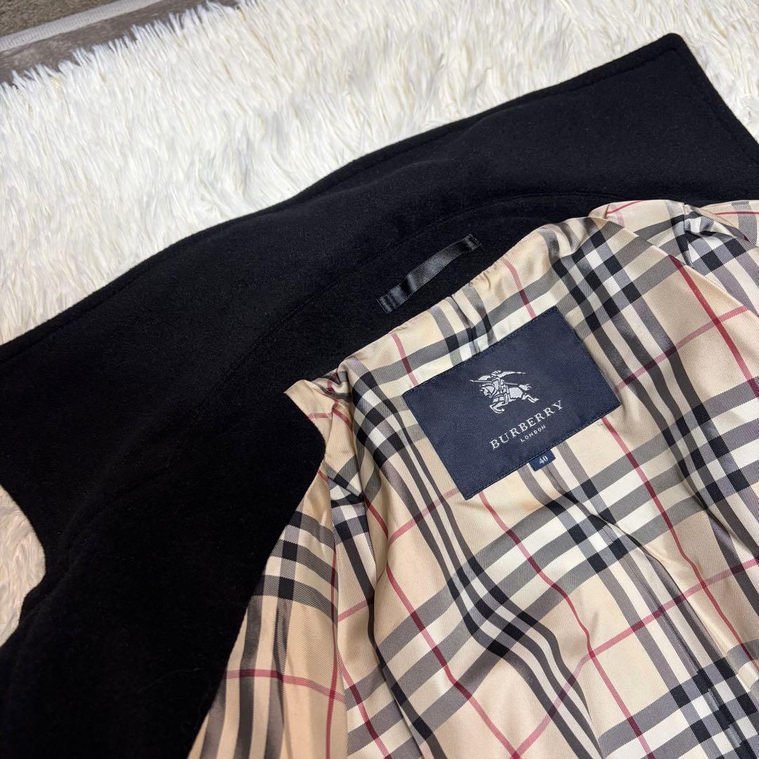 む*。様 極美品✨ BURBERRY ノバチェック ステンカラーコート アンゴラ