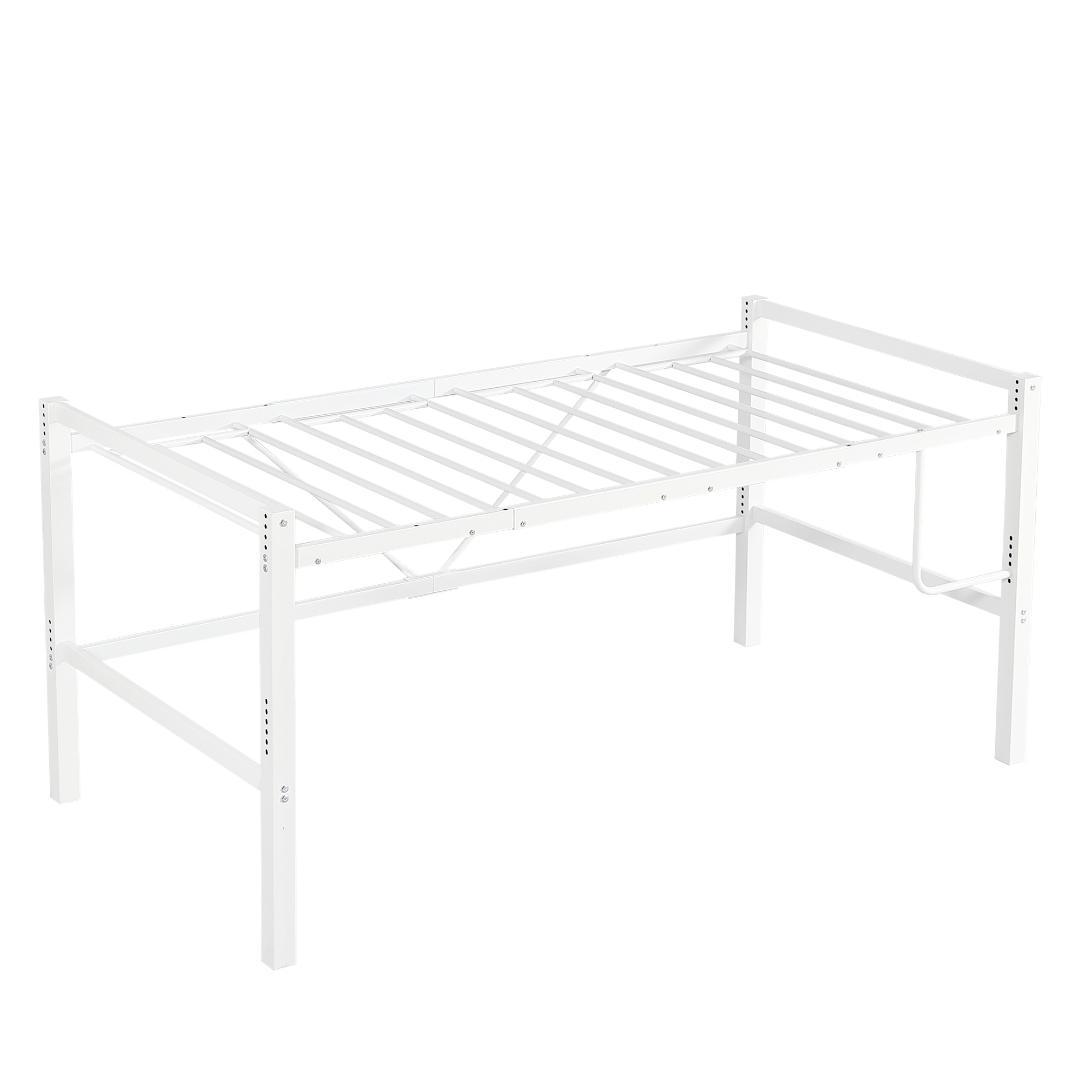 【ホワイト】セミダブル 高さ90cm ロフトベッド パイプベッド 高さ調整可能