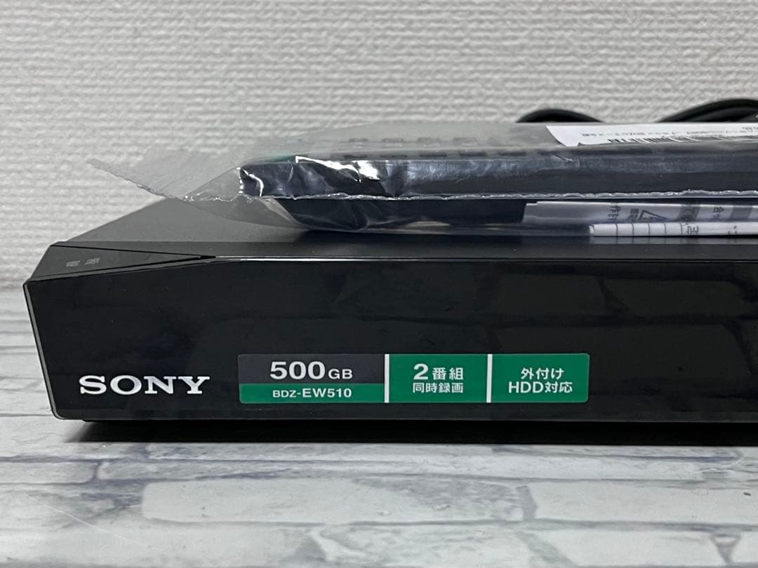 新品リモコン付　2番組録画　ソニー　ブルーレイレコーダー　BDZ-EW510