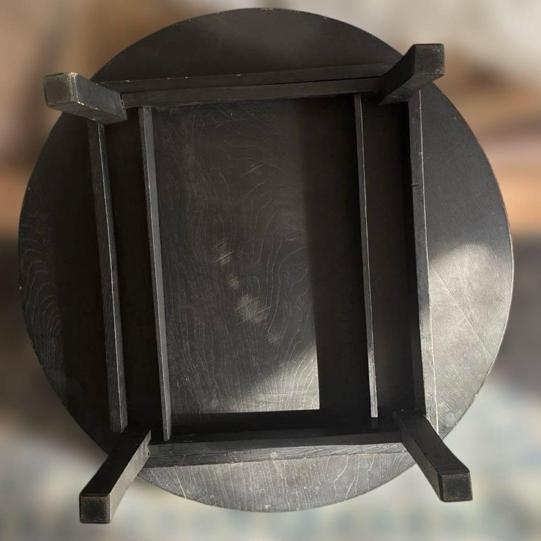 木製 ちゃぶ台　円形テーブル　直径70㎝高さ26㎝　アンティーク