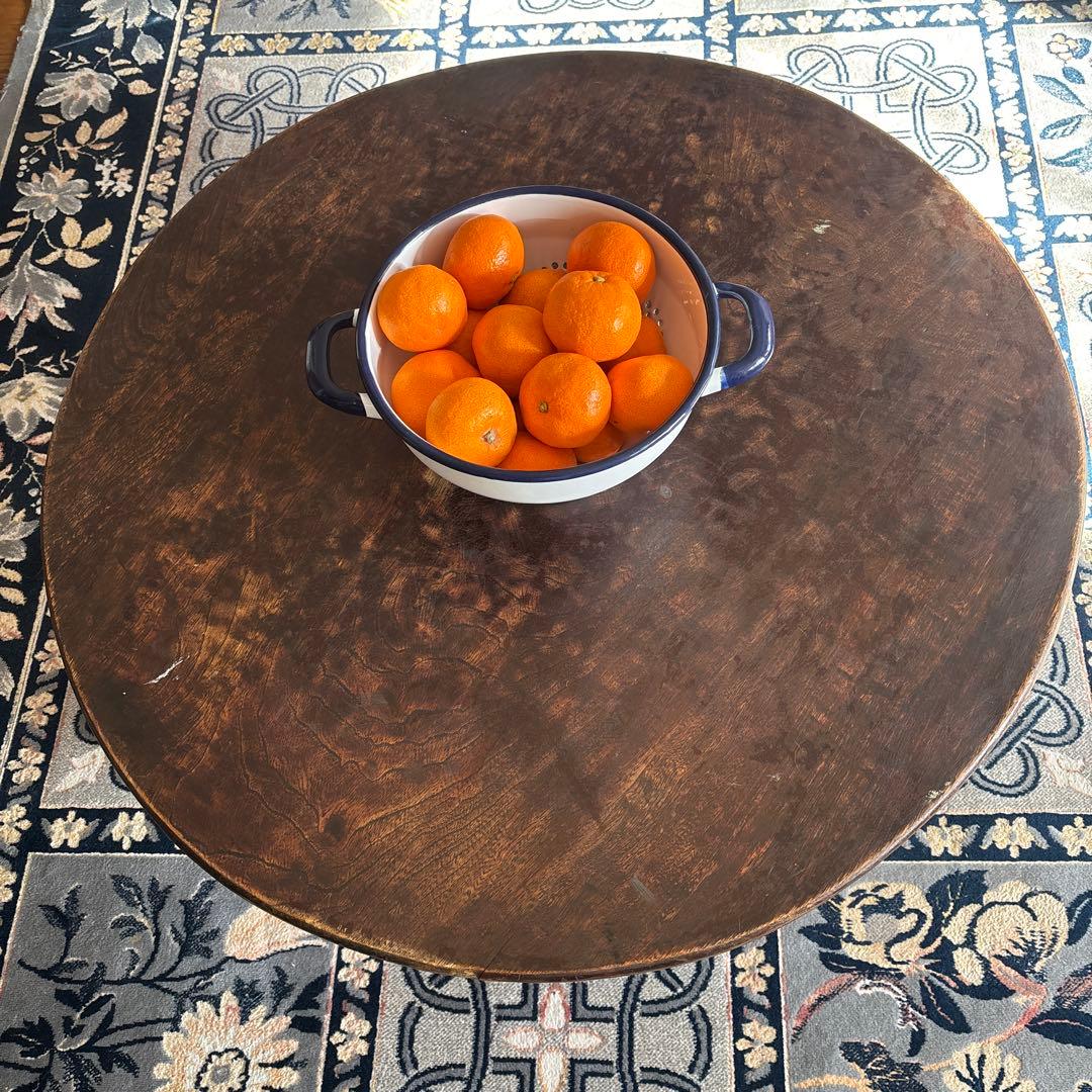 木製 ちゃぶ台　円形テーブル　直径70㎝高さ26㎝　アンティーク