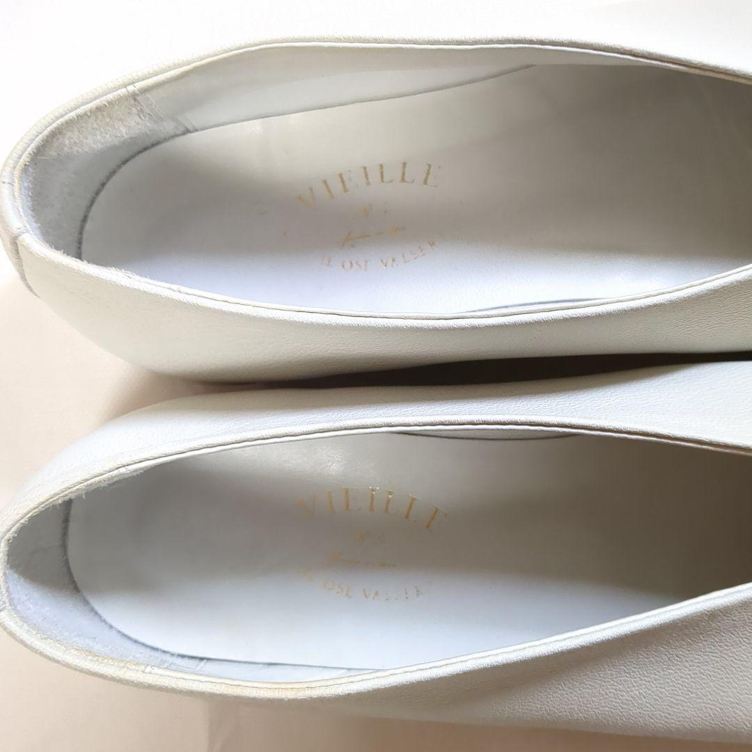 専用 ヴィエイユ VIEILLE ゴートレザーパンプス サンクCinq 38 白