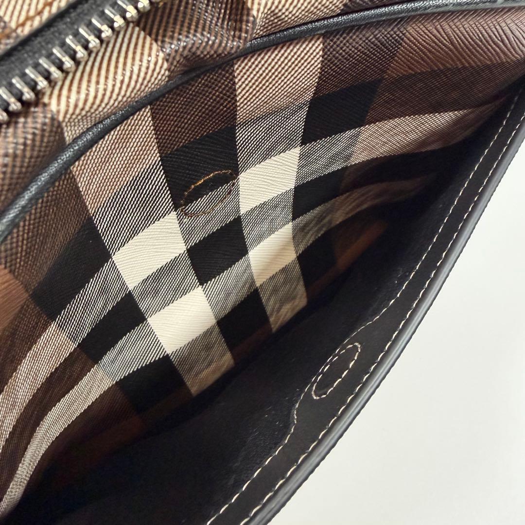 【未使用に近い】【現行】バーバリー　パディバッグ　チェック柄　PVC ブラウン