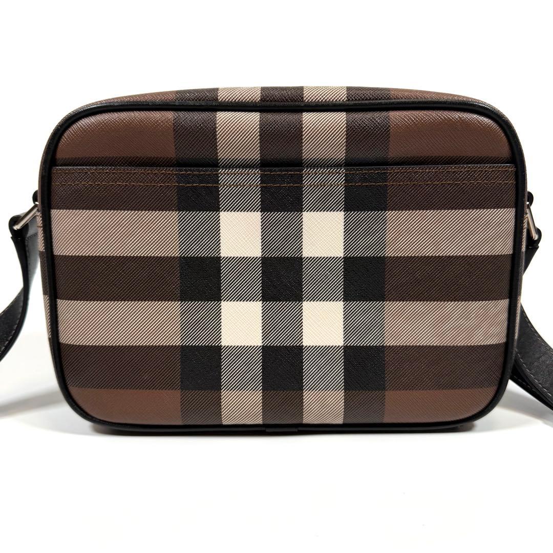 【未使用に近い】【現行】バーバリー　パディバッグ　チェック柄　PVC ブラウン