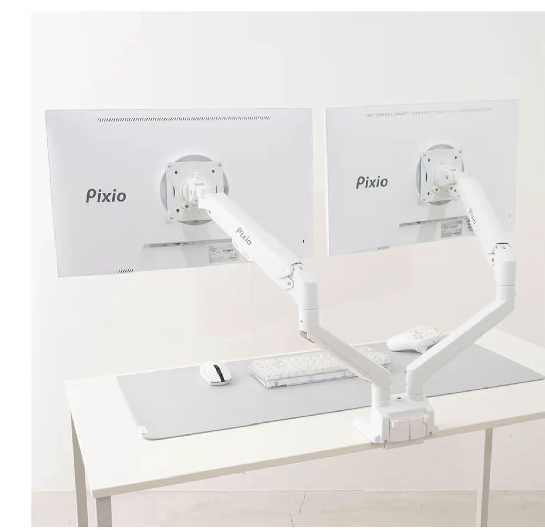 Pixio PS1D Waveモニターアーム デュアル 黒 ブラック