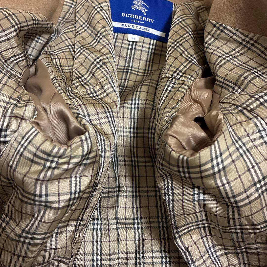 【美品✨金ボタン】バーバリーブルーレーベル　 Pコート ダブル ノバチェック38