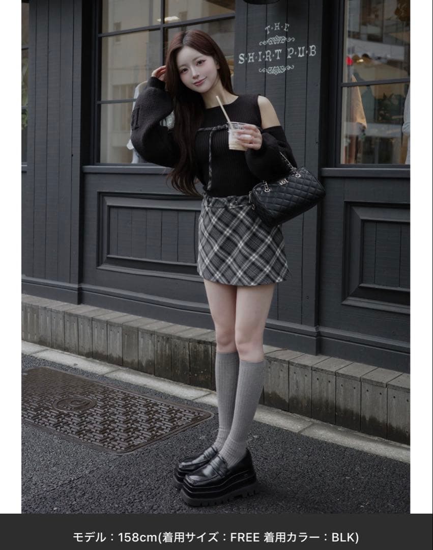 Darich ドッキングミドルウエストニットミニワンピース Freeサイズ