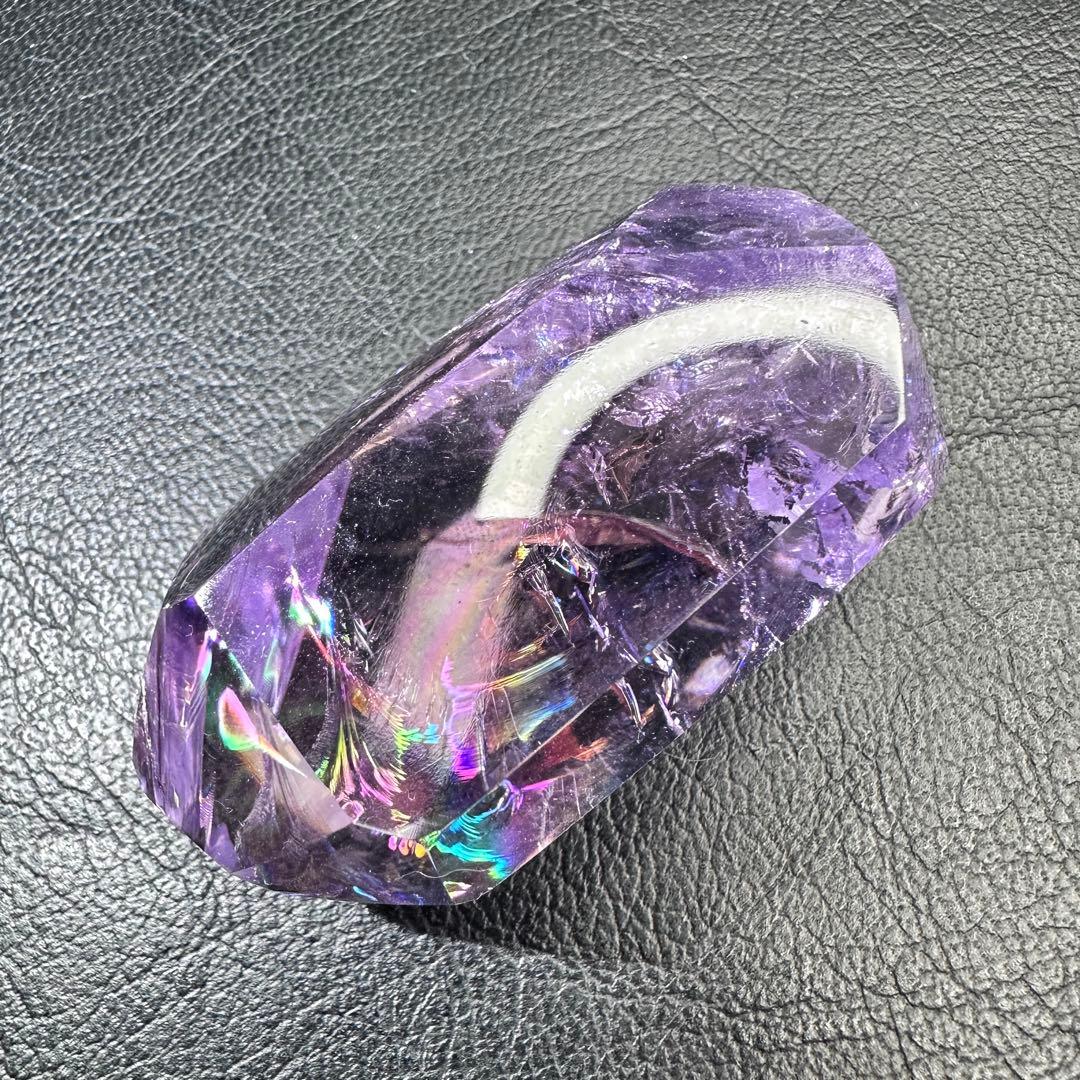 絶品❗️虹入り水晶 ✴︎アイリスクォーツ アメジストフリーフォーム天然石A1079