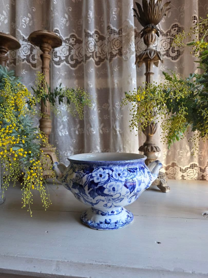 フランスアンティーク CREIL MONTEREAU FLORA スーピエール