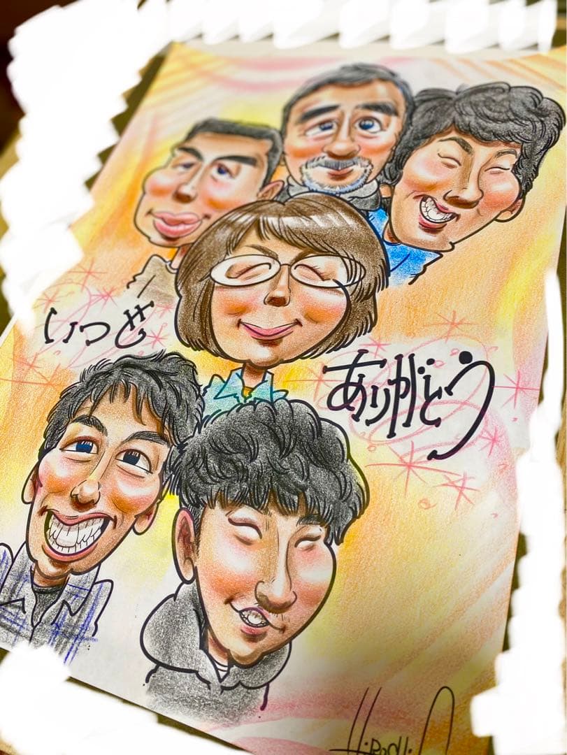 世界で1枚のオーダーメイド似顔絵★敬老の日★ご両親へのプレゼント★感謝の気持ち