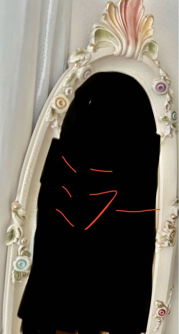 エレガントなロココ調のオーバル型スタンドミラー送料無料