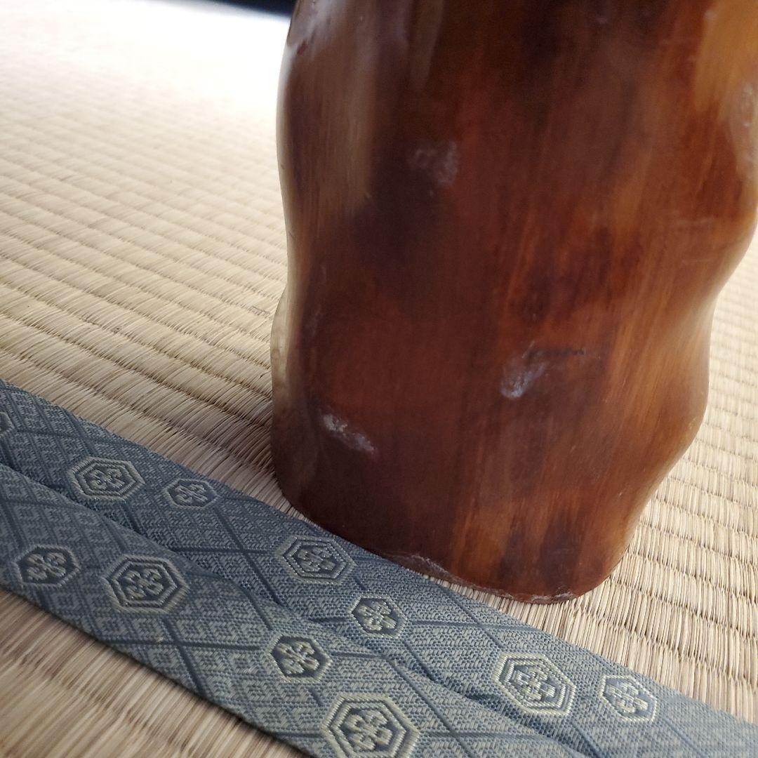 瘤付きかりんの一枚板座卓 茶色