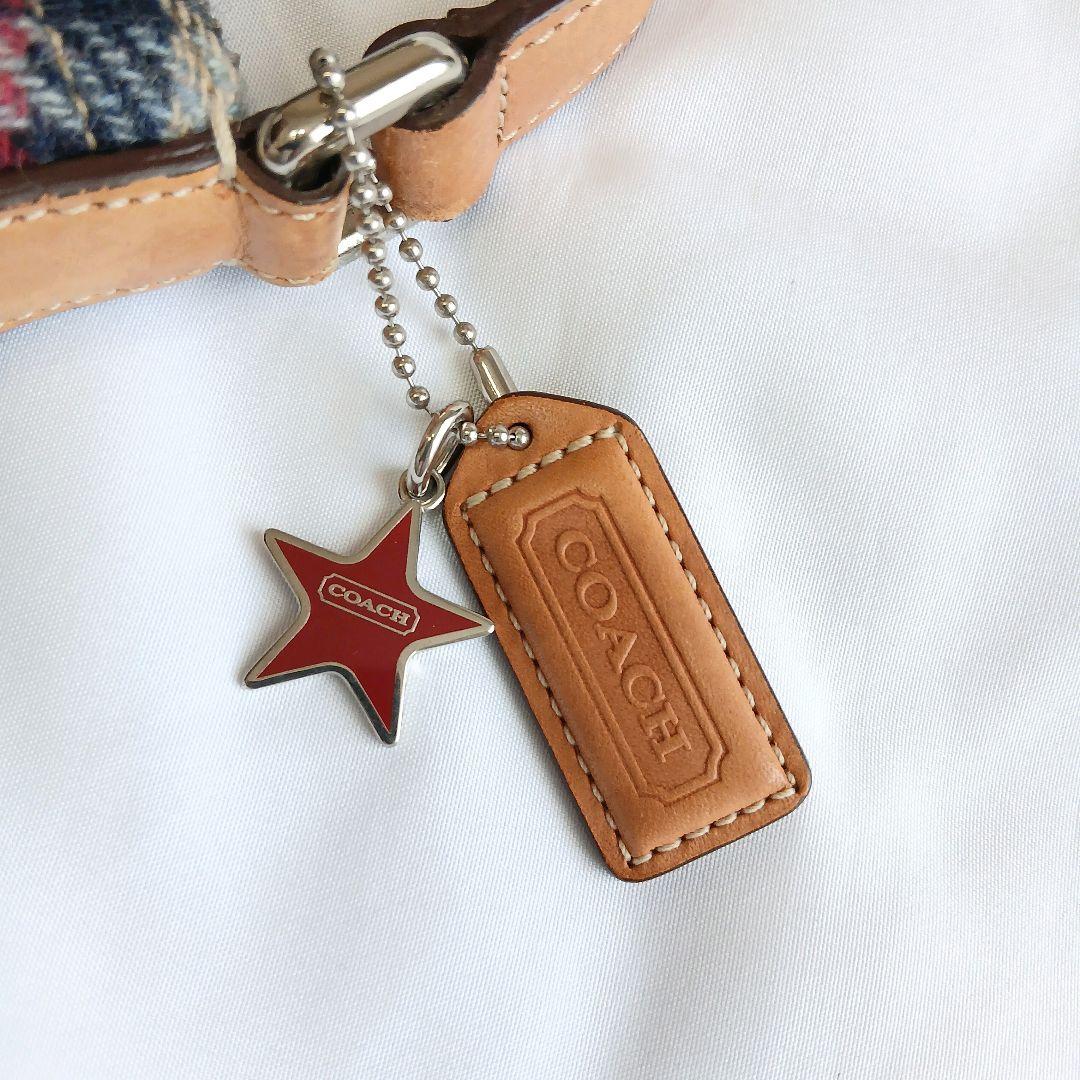 COACH　アクセサリーポーチ　ウール　スエード　チェック柄　ソーホー