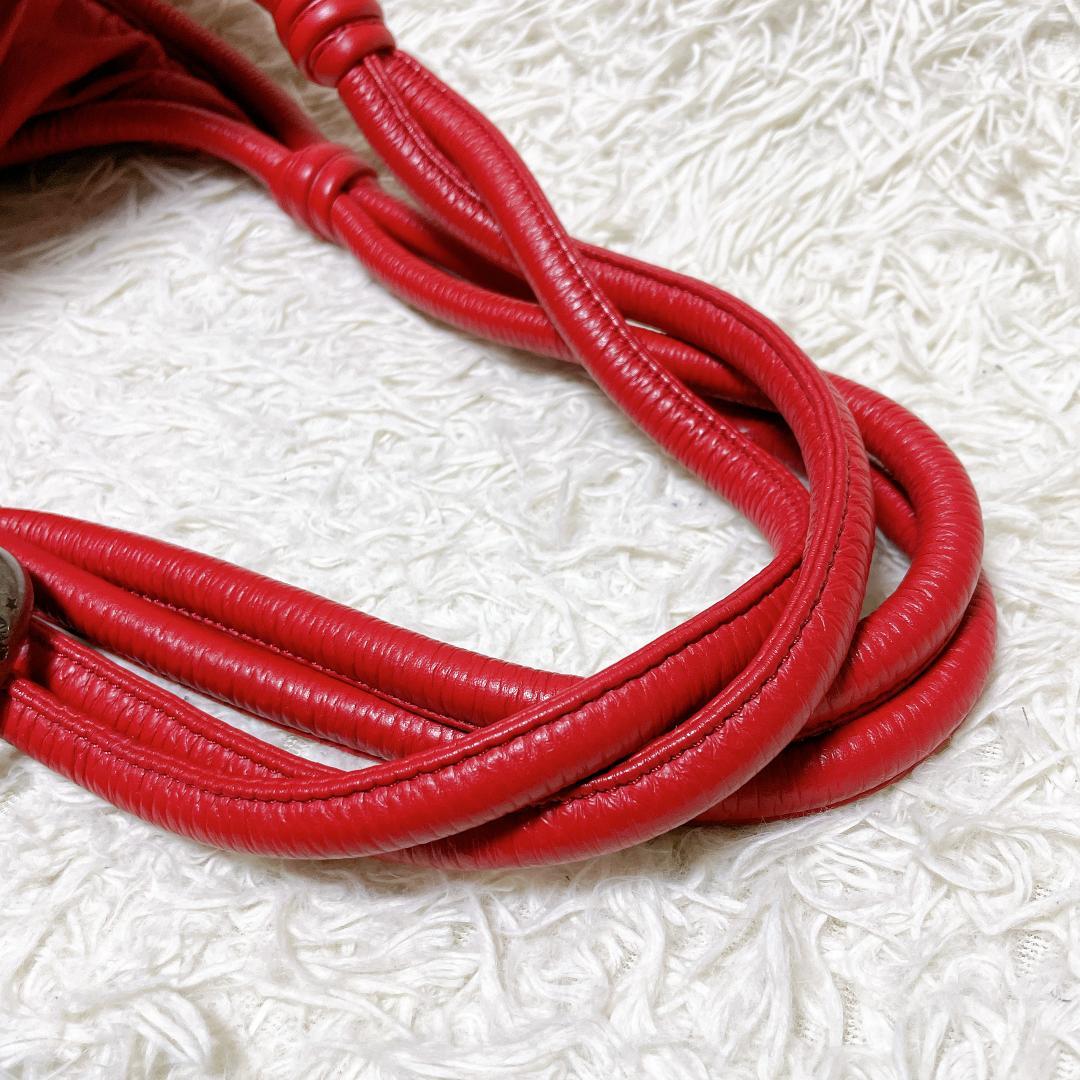 希少カラー DIESEL archive レザーショルダーバッグ y2k レッド