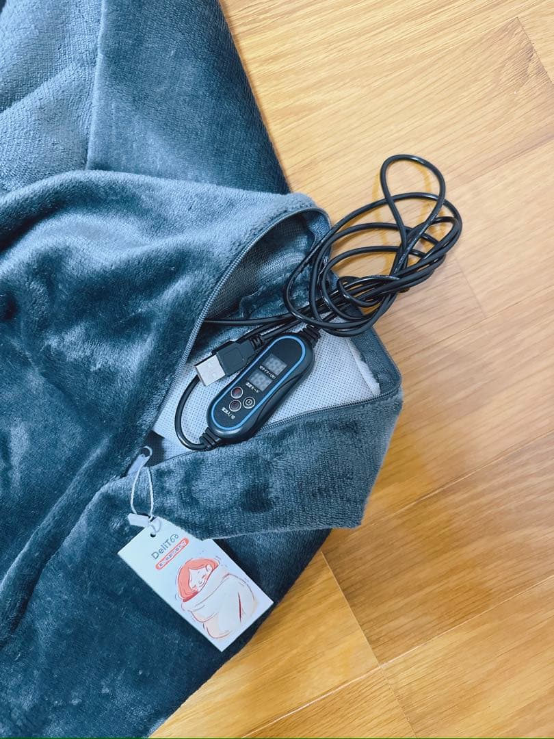 〆電気毛布 電気ひざ掛け 電気ブランケットバッテリー付 掛け 敷き100×74