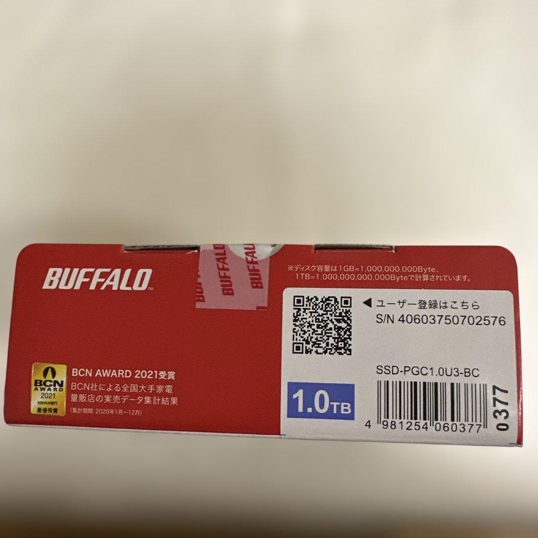 外付けハードディスク・ドライブ BUFFALO 1.0TB Type-C SSD SSD-PGC1.0U3-BC