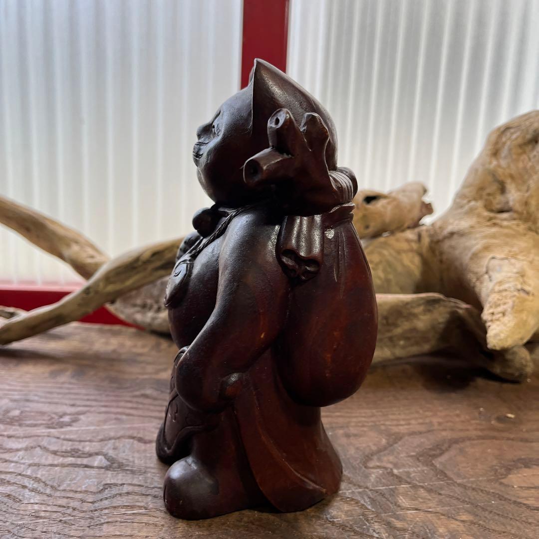 木製／招き猫／置物／縁起物／希少／アンティーク／ヴィンテージ