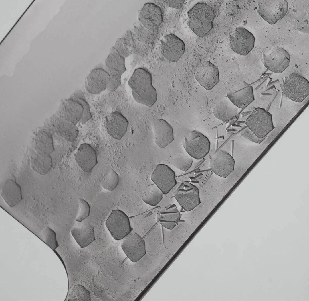 松原刃物　槌目　黒打ち　青ニステンクラッド　中華包丁　180