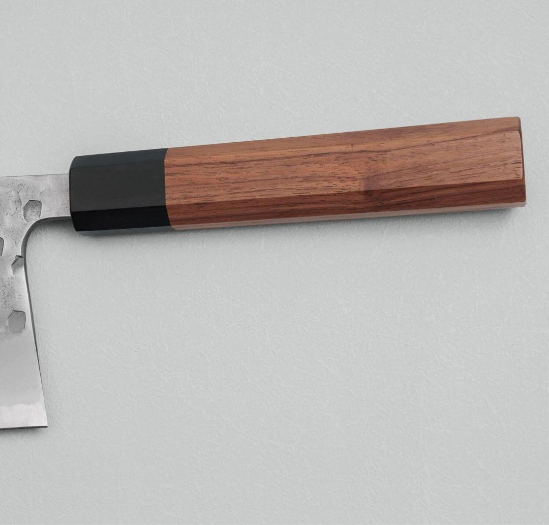 松原刃物　槌目　黒打ち　青ニステンクラッド　中華包丁　180