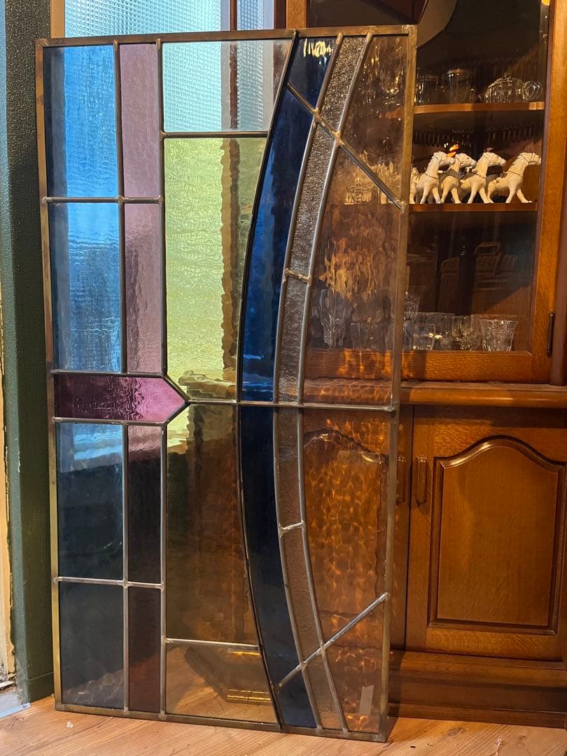 引き取り限定 ステンドグラス パネル 建具 窓 インテリア アンティーク