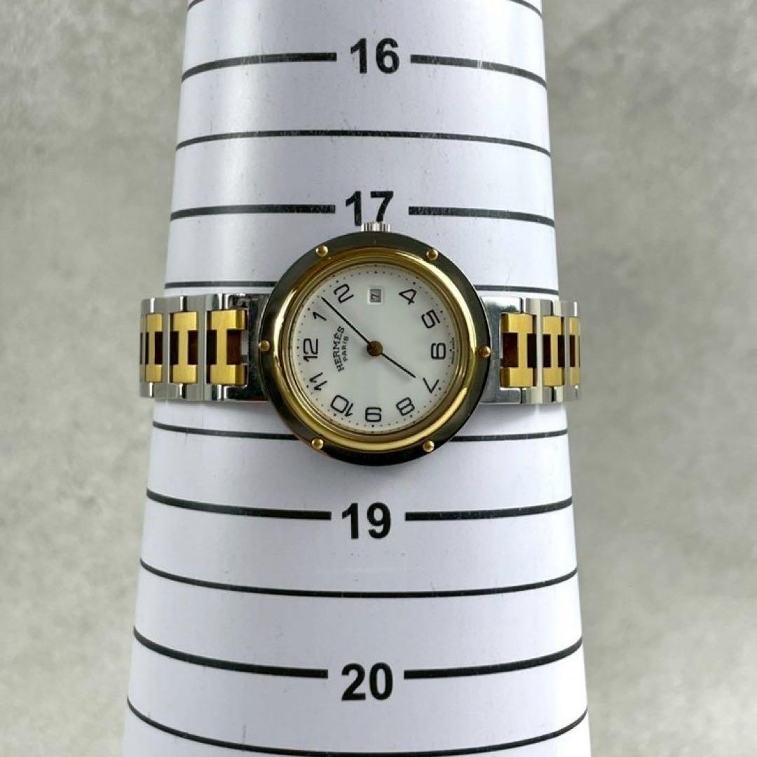 【美品】HERMES エルメス クリッパー コンビ 腕時計 クォーツ