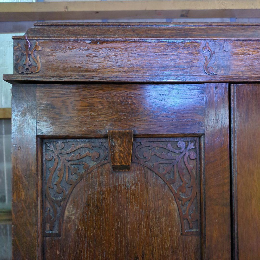 英国アンティーク◆オーバル姿見付きワードローブ イギリス ビンテージ家具