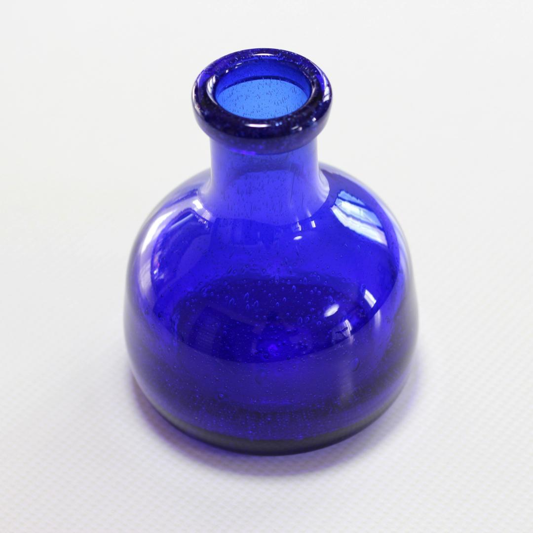 【サイン入り】エリックホグラン　Erik Hoglund　ブルーガラス 花器花瓶