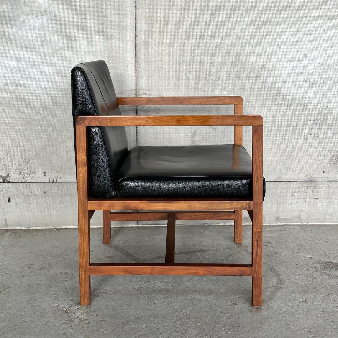 SHIGIYAMA ウォールナット ミッドセンチュリー アームチェア 天然皮革