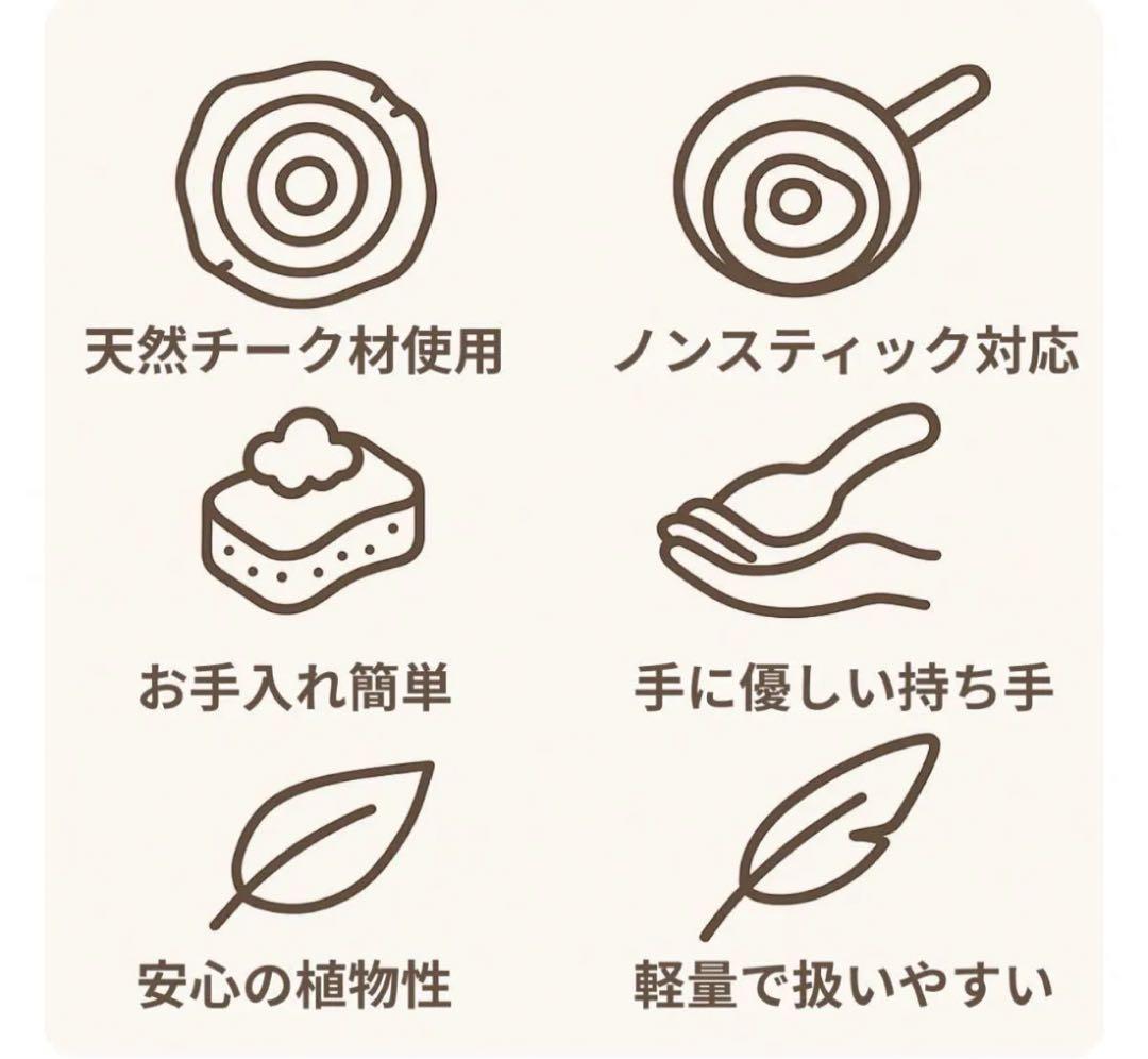 エコホーミー　天然チーク製カトラリー　4点セット　袋付き　値引き中