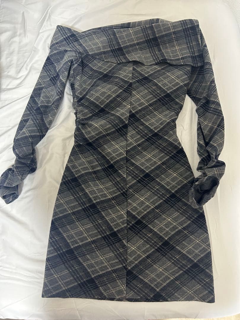 ワンピース YILON one shoulder check mini op