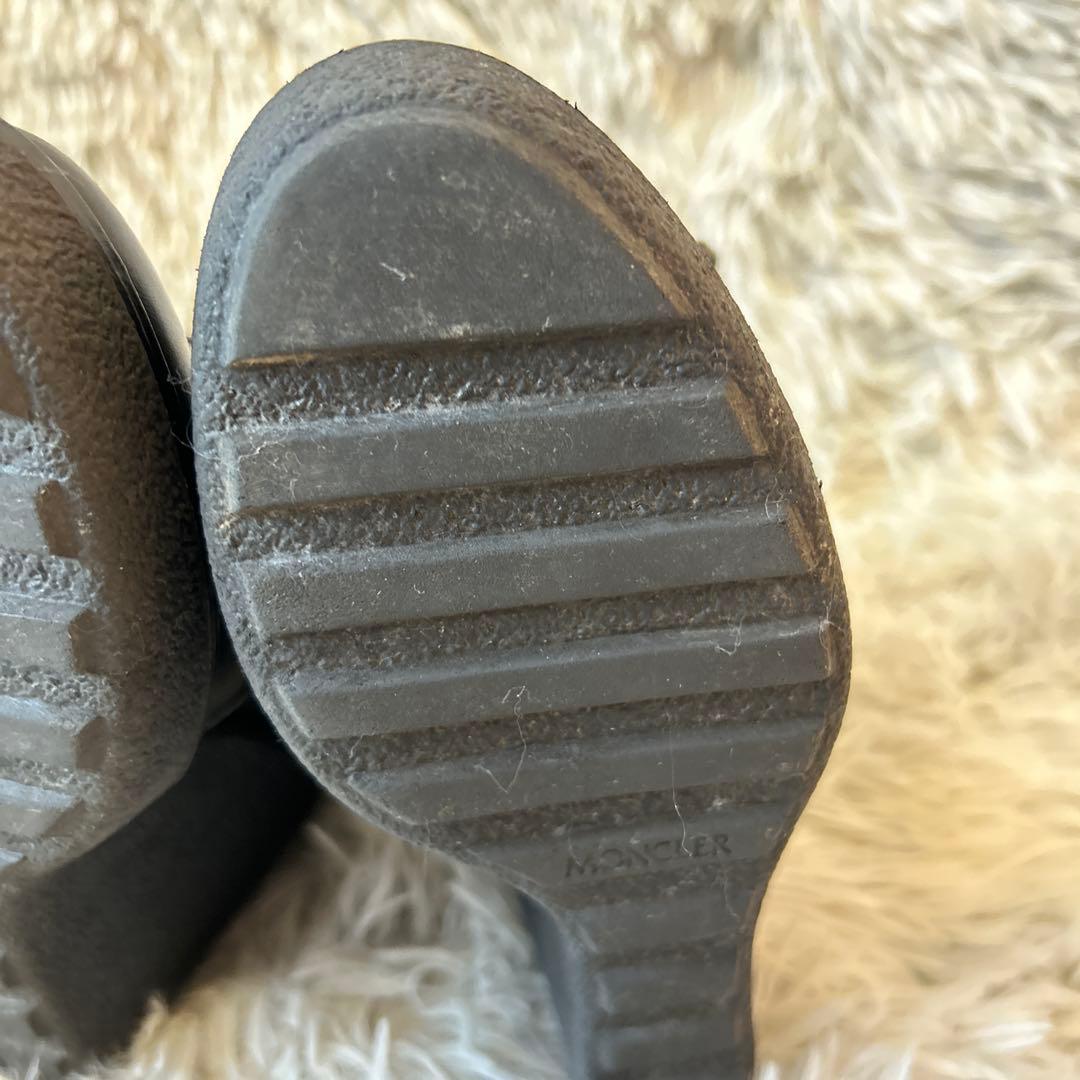 【美品】MONCLER レザー ウェッジソール ショートブーツ 36サイズ