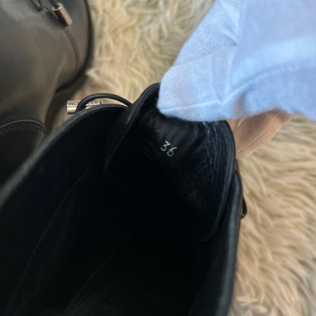 【美品】MONCLER レザー ウェッジソール ショートブーツ 36サイズ