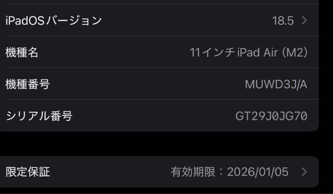 iPad Air 11インチ M2 ブルー 画面ひび割れあり