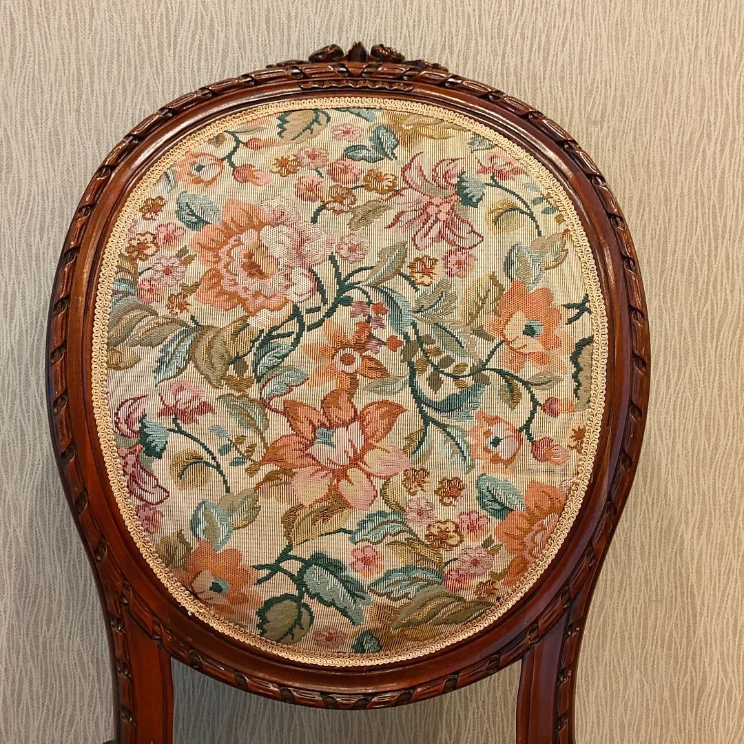 アンティークチェア　猫脚　ロココ様式　ダイニングチェア　2脚セット