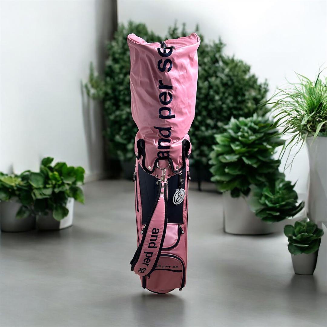 and per se アンパスィ ゴルフ キャディバッグ９型【ピンク】超美品！