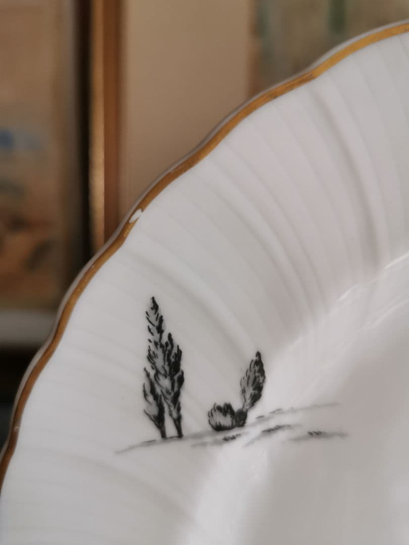 最終1枚☘ヴィンテージ リモージュ ベルナルド トワルドジュイ柄ウェーブφ25㎝