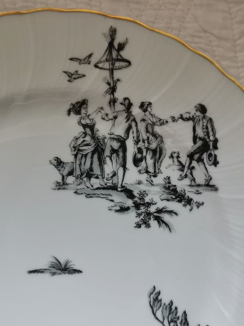 最終1枚☘ヴィンテージ リモージュ ベルナルド トワルドジュイ柄ウェーブφ25㎝