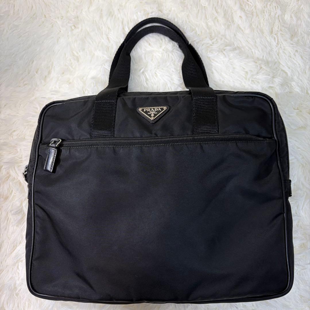【✨美品✨】プラダ 三角ロゴ ブリーフケース PCケース ナイロン ブラック