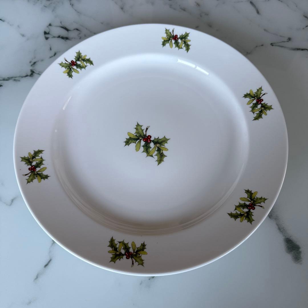ノリタケ クリスマス ツリー ヒイラギ プレート 皿 3枚セット ホワイト 白