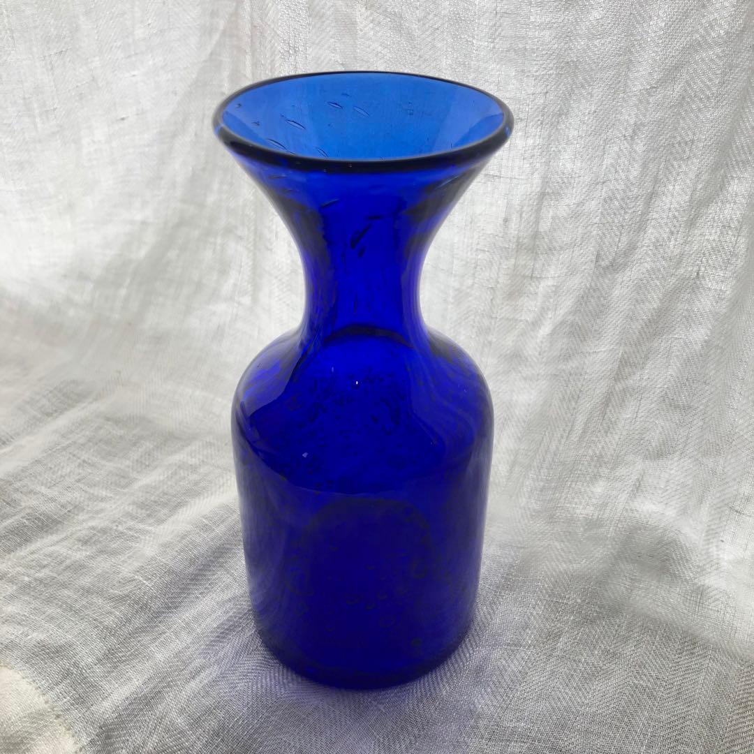 北欧　エリック・ホグラン　花瓶　ブルー　アンティーク