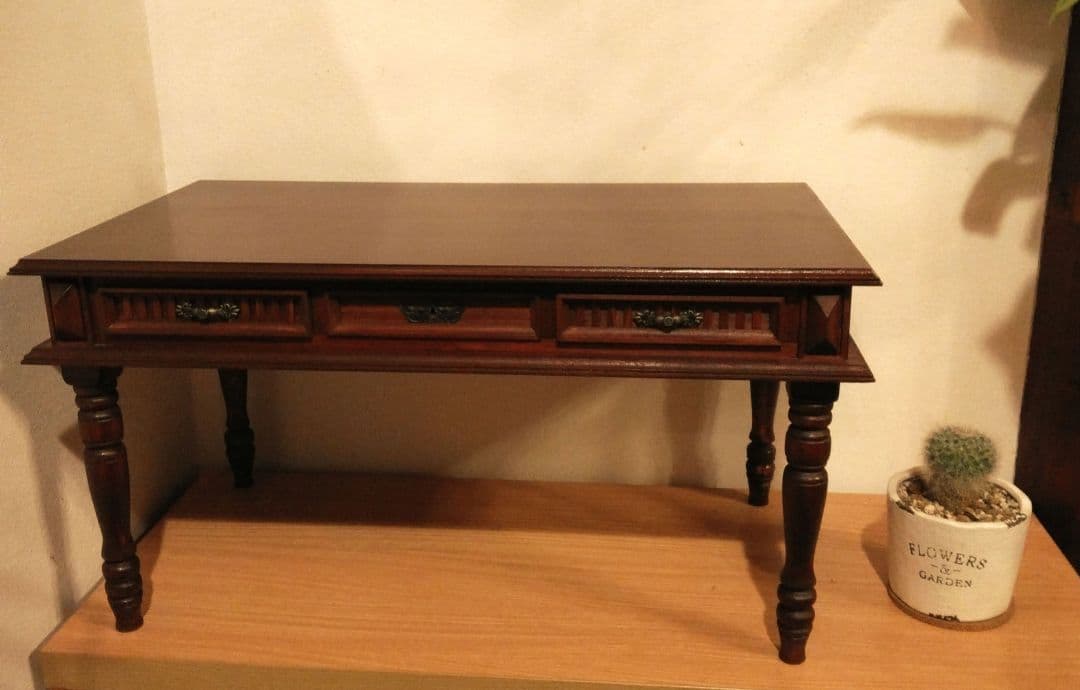 【一点もの】 高級 木製 西洋アンティーク ミニデスク　 引き出し付